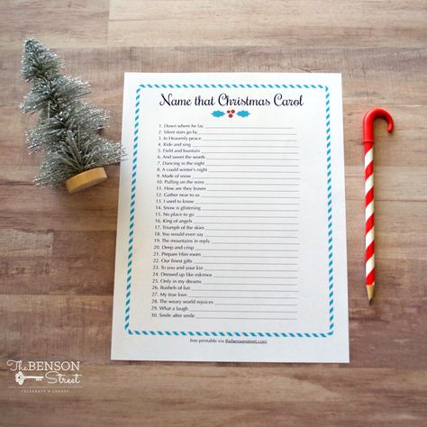 Name that Christmas Carol Printable Game - The Benson Street Christmas Carol Game, The Christmas Carol, Amish Friendship Bread, Friendship Bread, Starter Recipes, Printable Christmas Games, Bread Starter, I Love Games, Labels Printables Free