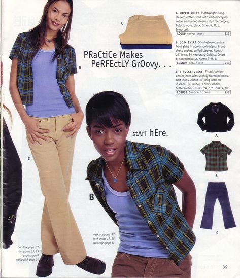 90s Fall Fashion, 90s Catalog, 90s Fashion Catalog, 90s Teen Fashion, 90s 2000s Fashion, Early 2000s Fashion, Hippie Shirt, Cotton Long Sleeve Shirt, Fashion Catalogue