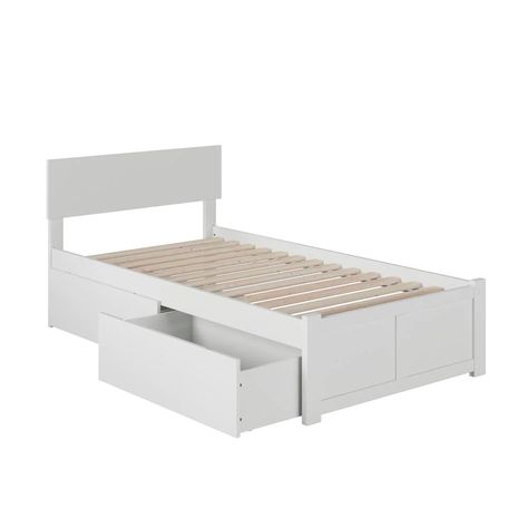 Twin Size Bed With Drawers, Trundle Bed With Drawers, White Bed Frame Twin Size, Bed Frames Twin Size, White Bed With Drawers, Cute Bed Frames Twin, White Bed Frame Twin, Twin Bed With Storage Underneath, Xl Twin Bed Frame