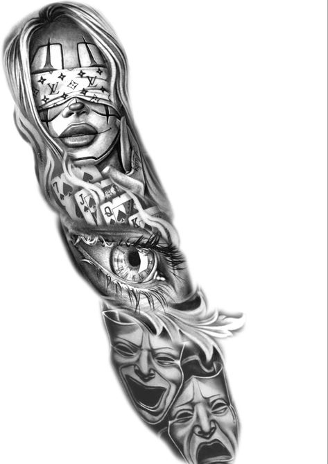 Eagles Tattoo, Arm Tattoos For Guys Forearm, Arm Sleeve Tattoos For Women, Chicano Tattoos Sleeve, Half Sleeve Tattoos Drawings, Realistic Tattoo Sleeve, Gangsta Tattoos, Full Sleeve Tattoo Design, Chicano Style Tattoo