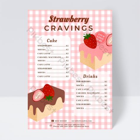 Pink plaid dessert shop menu design | PSD Free Download - Pikbest Cute Menu Ideas, Pink Menu Design, Dessert Menu Design Ideas, Aesthetic Menu Design, Menu Ideas Design, Shop Menu Design, Menu Design Ideas Templates, Menu Aesthetic, Food Menu Ideas