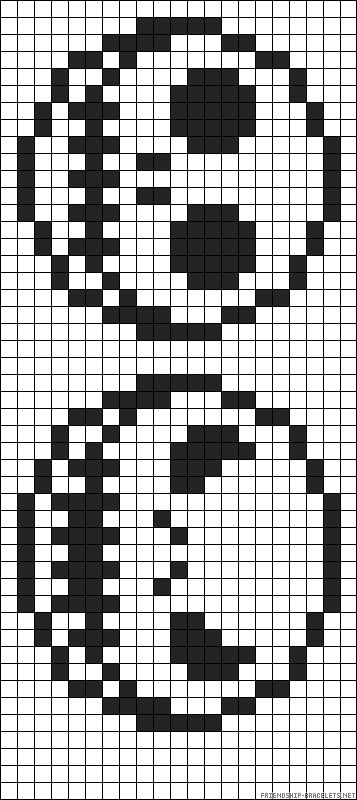 Pixel Skull Art, Alpha Patterns Friendship Bracelet, Alpha Patterns Easy, Pixel Art Black And White, Graph Crochet, Easy Pixel Art, Pixel Art Templates, Pixel Art Grid, Pixel Design