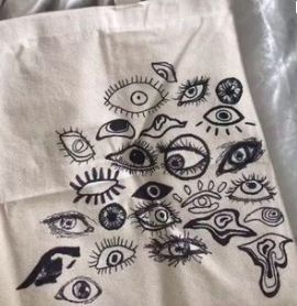 Eyes Embroidery Design, Painted Sweatshirt Ideas, Creepy Embroidery, Eyeball Drawing, Embroidery Eyes, Homemade Clothes, Painting Clothes, Eye Embroidery, Paint Sweatshirt