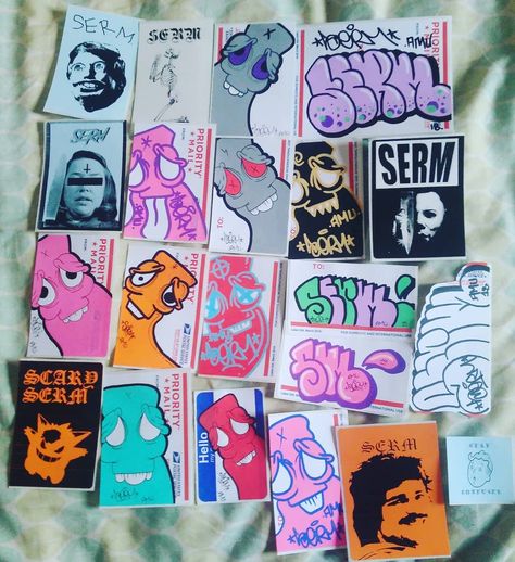 Sick pack from @bigserm thanks for the trade homie. #stickerswap #stickertrade  #slapswap #slaps #stickers #graff #graffiti #character Sticker Slaps Graffiti, Slap Stickers Graffiti, Slaps Graffiti, Graffiti Slaps, Slap Stickers, Graffiti Character, Character Street Art, 3d Graffiti, Basquiat Art