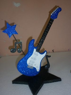 Light Goes Decorating: Temáticas(15 años) Rock Baby Showers, Guitar Party, Music Birthday Party, Rock N Roll Party, Blue Guitar, Music Themed Parties, Rock Star Party, Music Birthday, Rock Baby