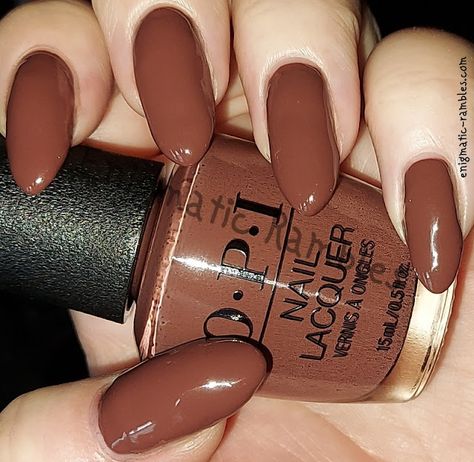 Espresso Brown Nails, Espresso Your Inner Self Opi, Opi Espresso Your Inner Self, Espresso Nails, Espresso Makeup, Bridesmaid Nails, Gel Polish Designs, Nail Paints, Bridesmaids Nails