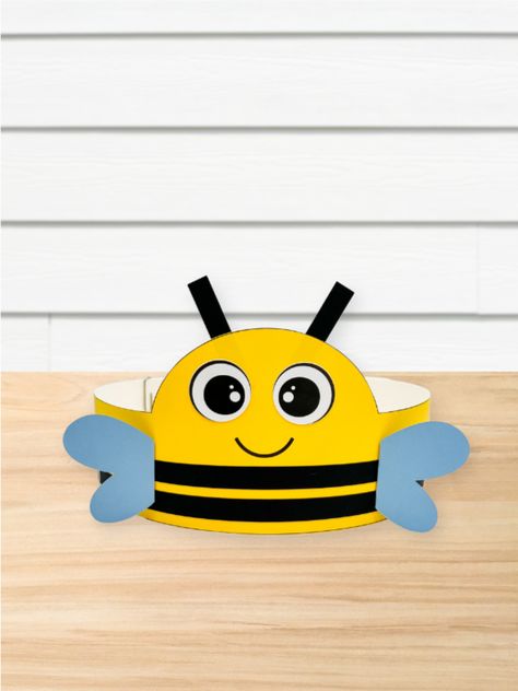 Bee Hat Craft, Bee Headband Craft, Bee Crafts For Toddlers, Bumble Bee Headband, Bee Keeper Hat, Bee Hats, Bees For Kids, Bee Headband, Bee Template