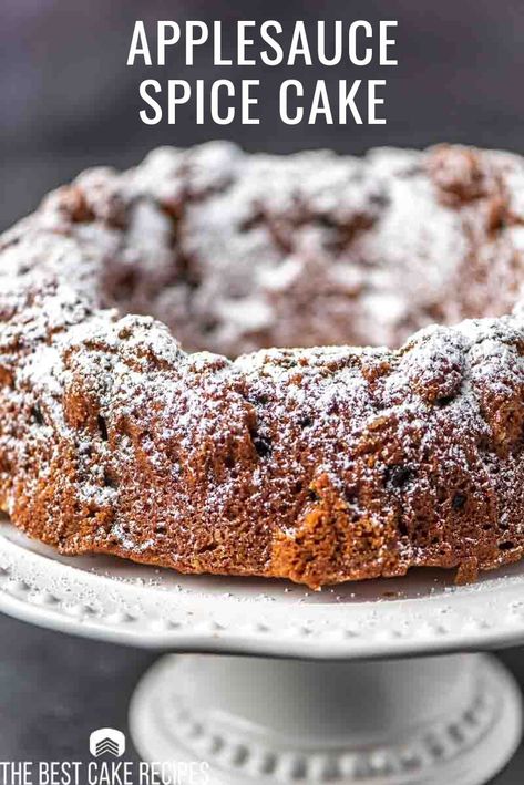 Chocolate Applesauce Cake, Applesauce Spice Cake Recipes, Applesauce Cake Old Fashioned, Applesauce Raisin Cake, Apple Breads, Applesauce Bundt Cake Recipe, Easy Spice Cake, Applesauce Bundt Cake, Cake With Raisins