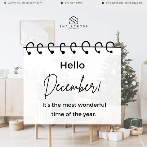 December 1st Real Estate, Hello December Real Estate, December Cover Page, Christmas Real Estate, Real Estate Facebook Cover, Marketing Humor, Real Estate Slogans, Brochure Ideas, Facebook Cover Photo