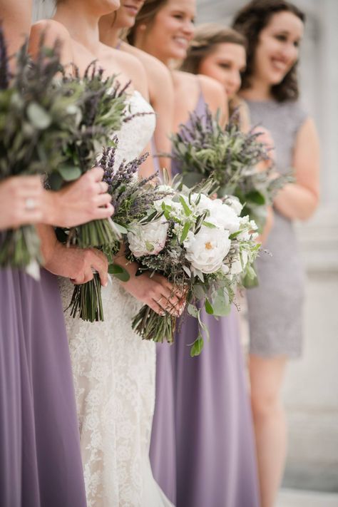 Lavender Inspired Wedding, French Lilac Wedding, Lavendar Wedding Centrepiece, Lavender Arch Wedding, Light Grey Groom Suit, Dusty Lavender Bridesmaid Dresses, Dusty Lavender Wedding, Chateau Wedding Decor, French Lavender Wedding