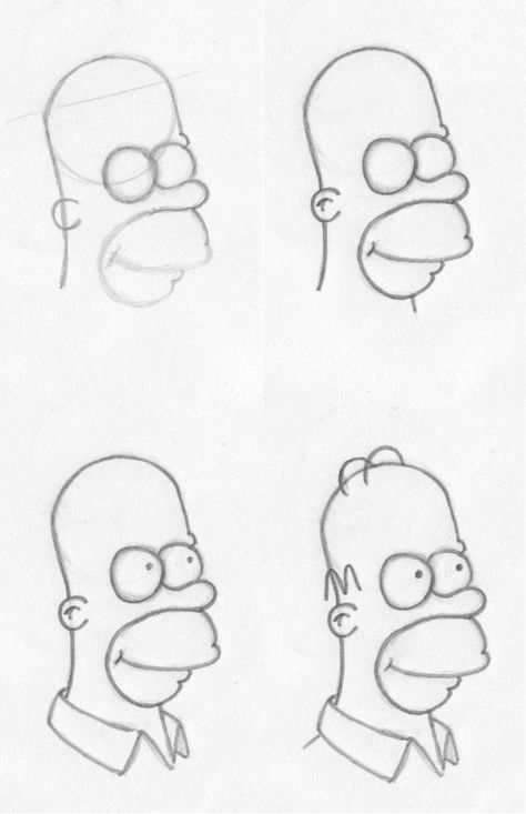 Cartoons To Draw Easy, How To Draw Cartoons, Draw Cartoons, Easy Disney Drawings, Simpsons Drawings, Things To Draw, Canvas Drawings, Cartoon People, Drawing Tutorial Easy