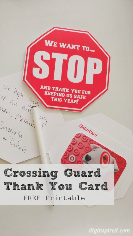 Crossing Guard FREE Printable Thank You Card for end of the school year or Christmas. Gifts For Crossing Guards, Gift For Crossing Guard, Crossing Guard Gift Ideas, Crossing Guard Appreciation, High Funny, Guard Gifts, Everyday Crafts, Crossing Guard, Coffee Gift Basket