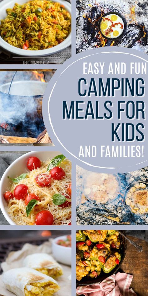 EASY CAMPING MEALS FOR KIDS- Camping recipes that are easy for kids and families. Need some ideas of what you can make while camping with your family? Look no further! Camping Meals Grill Food Ideas, Family Camping Food Ideas, Camping Meal Ideas For Kids, Simple Camping Meals Families, Easy Camping Supper Ideas, Dinners For Camping Families, Easy Camping Meals Lunch, Kid Camping Food, Quick And Easy Camping Dinners