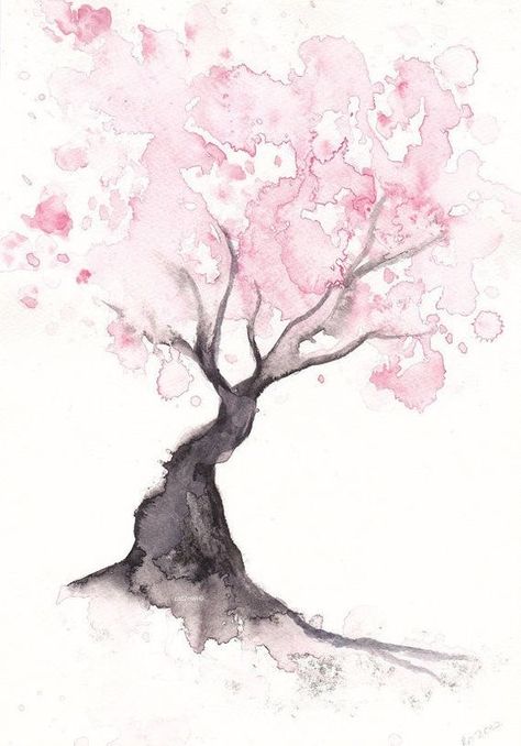 Akvarel Illustration, Boom Kunst, 8x10 Prints, Watercolor Tree, Cat Air, Spring Tree, Soyut Sanat Tabloları, Wallpaper Tumblr, Seni Cat Air