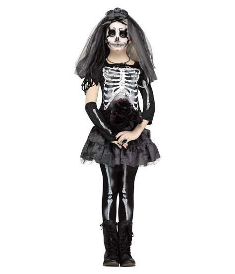 Ghastly Skeleton Bride Girls Costume Girls Skeleton Costume, Skeleton Costume Kids, Skeleton Bride, Day Of The Dead Girl, Halloween Kids Costumes Girls, Fancy Dress Halloween Costumes, Classic Halloween Costumes, Halloween Coustumes, Steam Girl