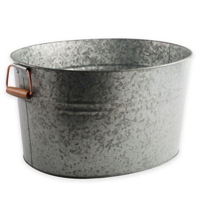 Heritage Home   Galvanized Metal And Copper Ice Bucket Pineapple Rum Drinks, Bucket Wedding, Coconut Rum Drinks, Galvanized Tub, Galvanized Buckets, Jetted Bath Tubs, Casual Entertaining, Wash Tubs, Cottage Style Homes