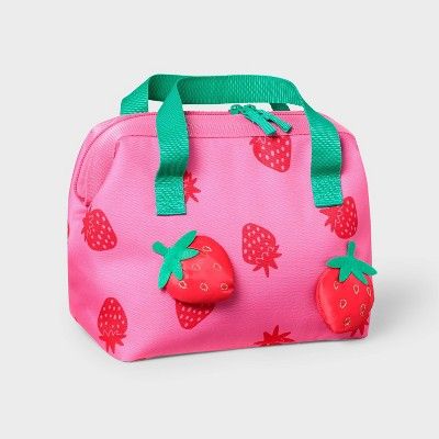 Kids’ Fashion Lunch Bag Strawberry - Cat & Jack™️ Strawberry Fashion, Fashionable Lunch Bags, Stainless Steel Bento Box, School Lunch Bag, Lunch Items, Kids Lunch Bags, Lunch Box Bag, Baby Necessities, School Lunches