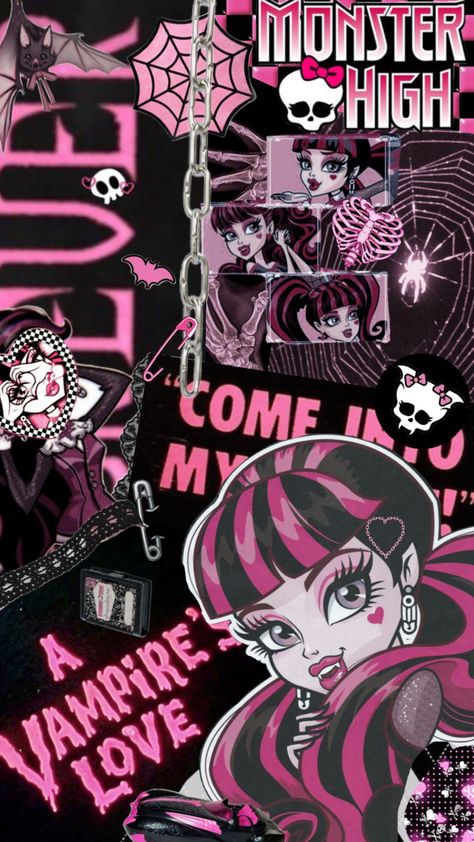 #draculaura #monsterhigh Pink And Black, Monster High, Your Aesthetic, Energy, Makeup, Hair, Pink, Black, Make Up