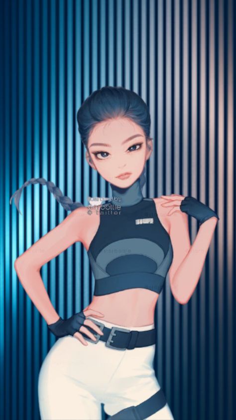 Jennie Kill This Love, Jennie Animated, Outfit Sketches, Blackpink Blink, Body Drawing, Drawing Clothes, Love Drawings, Girly Art, Kpop Outfits