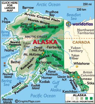 The State of Alaska http://www.worldatlas.com/webimage/countrys/namerica/usstates/ak.htm Eielson Afb Alaska, Rip Uncle, Alaska Living, Alaska Bucket List, Map Of Alaska, Alaska Road Trip, Travel Alaska, Alaska Map, Alaska The Last Frontier