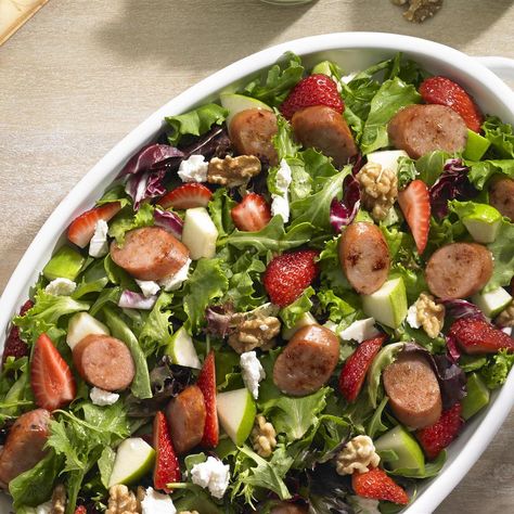 Chicken Sausage Salad, Sausage Salad Recipe, Succotash Salad, Winco Foods, Sausage Salad, Gourmet Sausage, Roasted Fall Vegetables, Edamame Salad, Apple Salad Recipes