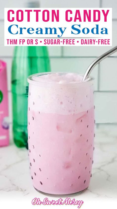 Cotton Candy Syrup Recipes, Cotton Candy Blizzard, Thm Shakes, Thm Smoothies, Natural Red Food Coloring, Trim Healthy Mama Drinks, Cotton Candy Drinks, Thm Drinks, Thm Fp