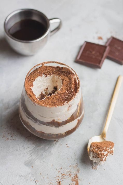 Healthy Tiramisu #healthy #dessert #recipe #tiramisu Healthy Tiramisu Recipe, Healthy Tiramisu, Coffee Parfait, Recipe Tiramisu, Dark Chocolate Pudding, Mascarpone Mousse, Healthy Dark Chocolate, Frozen Cheesecake, Italian Recipes Dessert