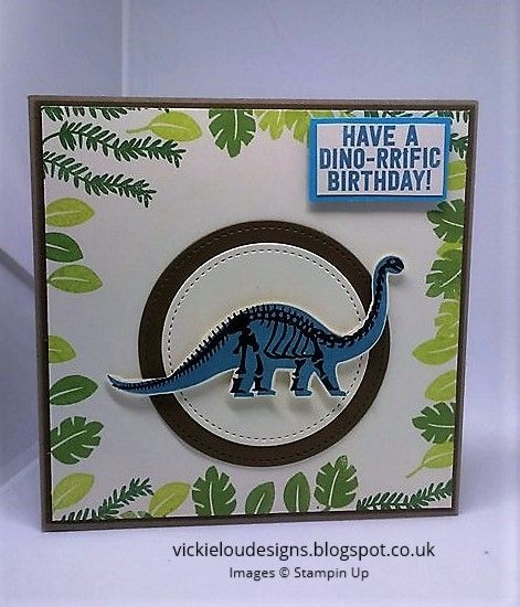 No Bones About It - Dino-riffic Birthday Card using Stampin Up Products. #vickieloudesigns #stampinup Dinosaur Stamps, No Bones About It, Craft Closet, Dinosaur Cards, 60th Birthday Cards, Birthday Cards For Boys, Boy Cards, Birthday Cards For Men, Kids Birthday Cards