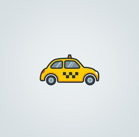 Taxi Drawing Easy, Taxi Tattoo Simple, Taxi Tattoo, Taxi Sketch, Taxi Logo Design, Taxi Clipart, Taxi Cartoon, Taxi Illustration, Logo Taxi