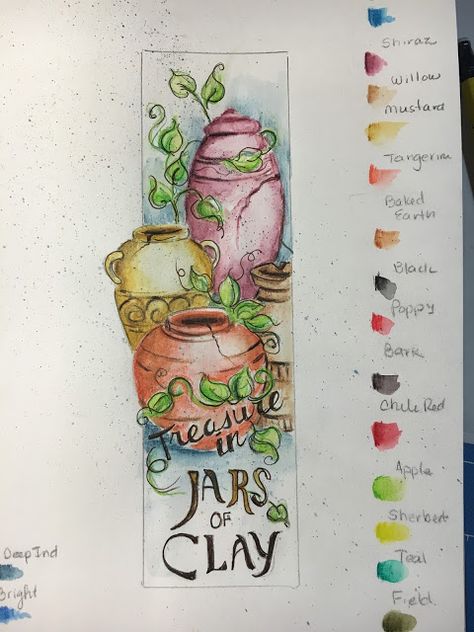 Graceful Palette: Jars of Clay from 2 Corinthians 4:7 - 9. Watercolor pencils. Tattoo Quotes Bible, Tattoo Christian, Jars Of Clay, Journaling Printables, Super Tattoo, Bible Drawing, Christian Scriptures, Journaling Ideas Drawings, Bible 2