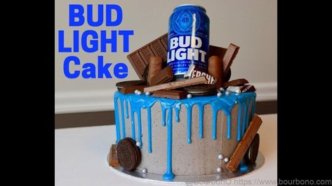 Bud Light Cake, Monster Smash Cakes, Bud Light Can, Light Cake, Beer Cake, Light Cakes, Budweiser Beer, Beer Cans, Edible Food