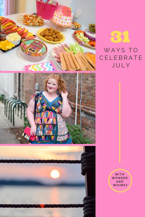 31 Reasons to Celebrate July: a blog bucket list of fun summer things to do during the month of July, with tips for every day of the month. July Bucket List Ideas, Things To Do In July, July To Do List, July Bucket List, Cheese Day, Calendar Activities, Month Of July, Happy July, Happiness Project