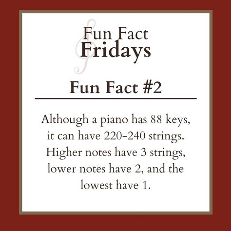 Fun fact about pianos, music Facts About Music, Music Facts, Facts And Myths, Fun Fact Friday, Music Motivation, Facts For Kids, About Music, Music Therapy, Music History