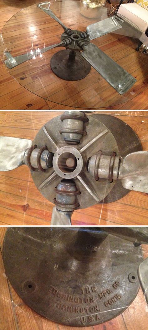 Engine Coffee Table, Industrial Office Table, Engine Table, Old Airplane, Aviation Furniture, Man Cave Furniture, Airplane Propeller, Aviation Theme, Aviation Decor