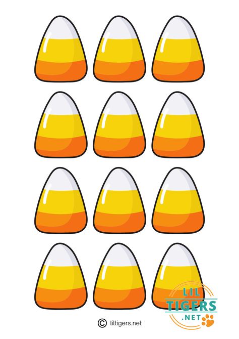 Free Printable Candy Corn Templates - Lil Tigers Candy Corn Printable Template, Candy Corn Printable, Corn Template, Candy Corn Crafts, Fall Festival Games, Free Fall Printables, Halloween Craft Projects, Elderly Activities, Candy Companies