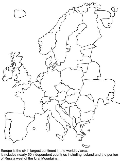 Blank Map Of Europe Worksheet Europe Map Printable, Europe Geography, Map Coloring Pages, World Map Coloring Page, Map Of Continents, Europe Flag, World Map Painting, Map Sketch, Map Of Europe