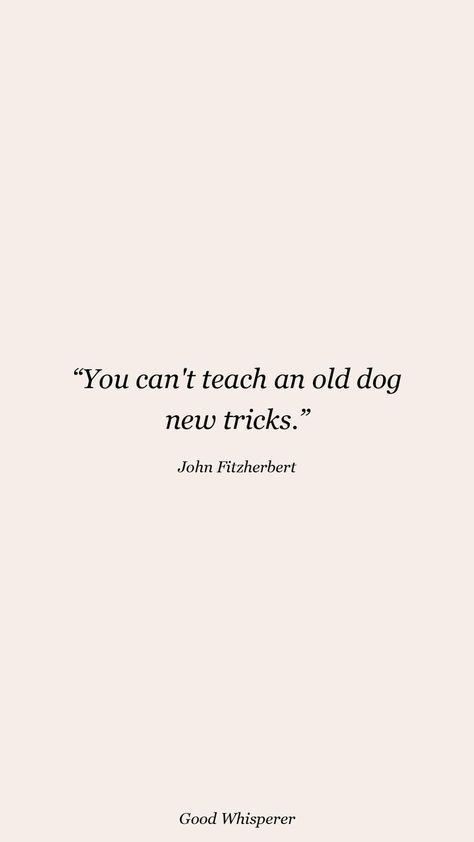 You can't teach an old dog new tricks. Old Dog Quotes, Old Dog, Old Dogs, Dog Quotes, New Tricks, Canning, Dogs, Quotes