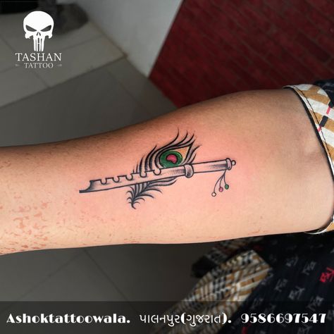 TashanTattoo
AshokTattooWala
S.20. Tirupati plaza
Opp. New bus stand
Near gd modi collage
Palanpur (gujrat)
9586697547
9687533310 Morpankh With Basuri Tattoo, Simple Peacock Feather Tattoo, Flute With Feather Tattoo Designs, Flute And Peacock Feather Tattoo, Peacock Feather Tattoo Small, Krishna Feather Tattoo, Feather With Flute Tattoo, Peacock Feather With Flute, Morpankh Tattoo