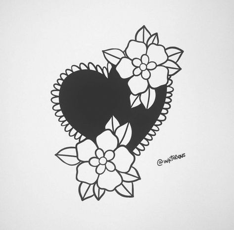 Coverup Heart Tattoo, Blacked Out Heart Tattoo, Traditional Heart Locket Tattoo, Heart Cover Up Tattoo, Traditional Tattoo Cover Up, Black Heart Tattoo, Traditional Heart Tattoos, Feminine Shoulder Tattoos, Flower Tattoo Stencils