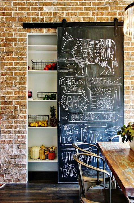 Diy Farmhouse Decoration, Cocina Diy, Kitchen Decor Themes, Industrial Interiors, Chalkboard Wall, Farmhouse Decoration, Cute Kitchen, Diy Farmhouse Decor, Farmhouse Kitchen Decor