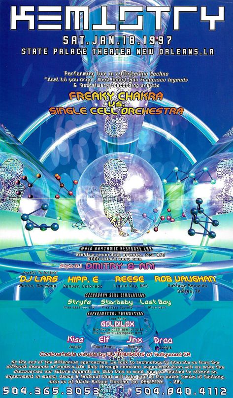 Institute for Y2K Aesthetics — More rave flyers found on Flickr 💙 (1997-2001) Aum Shinrikyo, Y2k Aesthetic Institute, Rave Poster, Y2k Futurism, Rave Flyer, Acid Jazz, 90s Rave, Edm Music, Fibre Optics