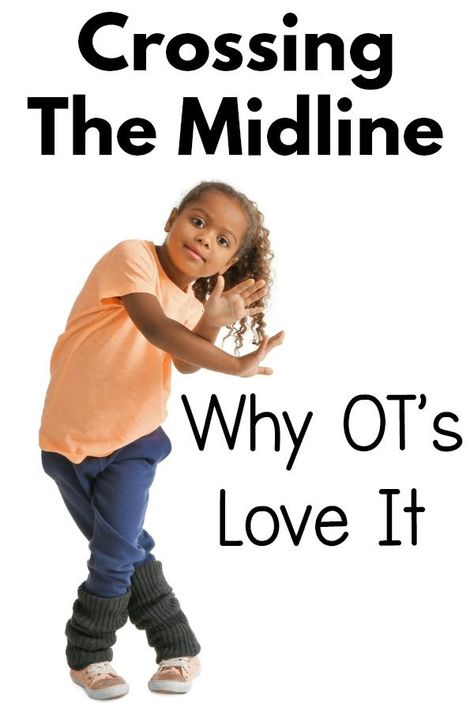 Midline crossing is so important for development.  An occupational therapist shares her favorite midline crossing ideas  for kids and why it is so important. Midline Crossing, Crossing The Midline, Occupational Therapy Kids, Occupational Therapy Activities, Pediatric Occupational Therapy, Brain Gym, Gross Motor Activities, Developmental Disabilities, Occupational Therapist