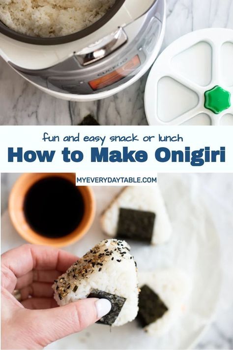 Learn how to make rice balls! Onigiri may look overwhelming, but it’s actually pretty simple. With the right ingredients and a few tools - they are easy! Japanese rice balls are a quick snack to take on-the-go, or you can make them for your kids for lunch. This recipe is a great way to use up extra sticky rice! Rice Balls Onigiri, Japanese Rice Balls, Rice Snacks, Protein Packed Snacks, Flavorful Vegetables, Rice Ball, How To Make Sushi, Japanese Rice, Quick Snack