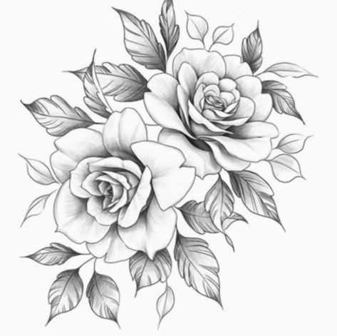 Rose Tattoo Stencil, Rose Drawing Tattoo, Rose Tattoo Sleeve, Rose Sleeve, Floral Tattoo Sleeve, Tattoo Stencil Outline, Floral Tattoo Design, Rose Tattoo Design, Rose Drawing