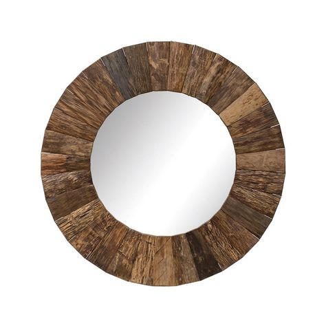 Round Wood Mirror Round Wooden Mirror, Round Wood Mirror, Reclaimed Wood Mirror, Rustic Wall Mirrors, Wooden Mirror, Round Wall Mirror, Wood Mirror, Framed Mirror Wall, Burke Decor