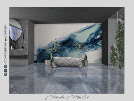 Marble Sims 4 Cc, Sims 4 Marble Wall, Sims 4 Marble Floor, Sims 4 Walls, Beach Mural, Marble Rug, Outdoor Paving, House Flippers, Marble Wall Tiles