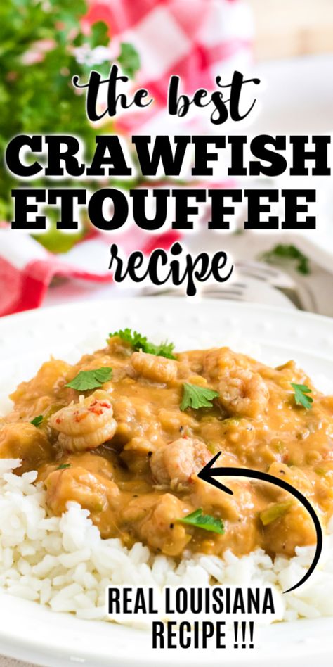 Crawfish Etoufee Recipe, Crawfish Etouffee Recipe, Crawfish Etoufee, Etouffee Recipe, Crawfish Recipes, Louisiana Crawfish, Crawfish Etouffee, Louisiana Style, Cajun Dishes