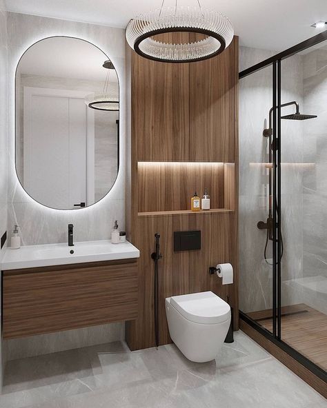 Modern Small Bathrooms, Small Bathroom Interior, Luxury Master Bathrooms, Bathroom Inspiration Modern, Washroom Design, Small Bathroom Makeover, Bathroom Design Decor, Bathroom Remodel Designs, Toilet Design