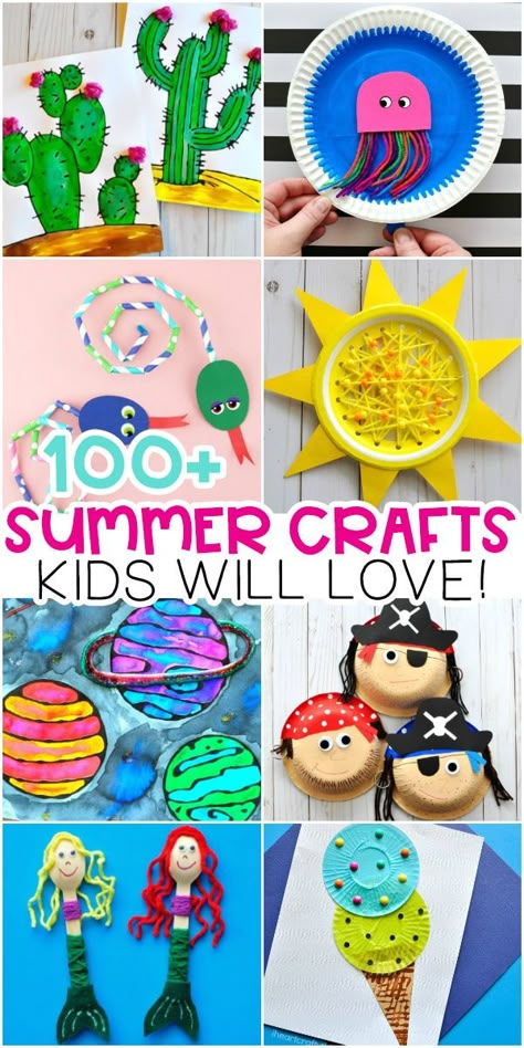 Art Activities For All Ages, Fun Kindergarten Art Activities, Summer Art Projects For Kids Toddlers, Year 1 Craft Ideas, Summer Time Arts And Crafts For Kids, Easy Summer Projects For Kids, Homeschool Kindergarten Arts And Crafts, Summer Kid Crafts Easy, May Arts And Crafts For Kids