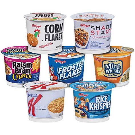 Kelloggs Cereal in a Cup  Classic Assortment Pack  60 ct >>> You can get additional details at the image link. (This is an affiliate link and I receive a commission for the sales) Cereal Cup, Prepper Pantry, Cereal Packaging, Mini Wheats, Road Trip Food, Cold Cereal, Special K, Corn Flakes, Breakfast On The Go